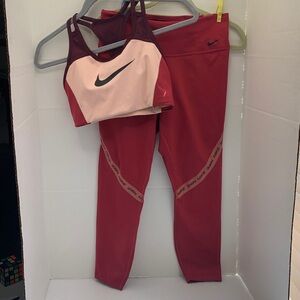 Nike Burgundy and Blush Activewear Set